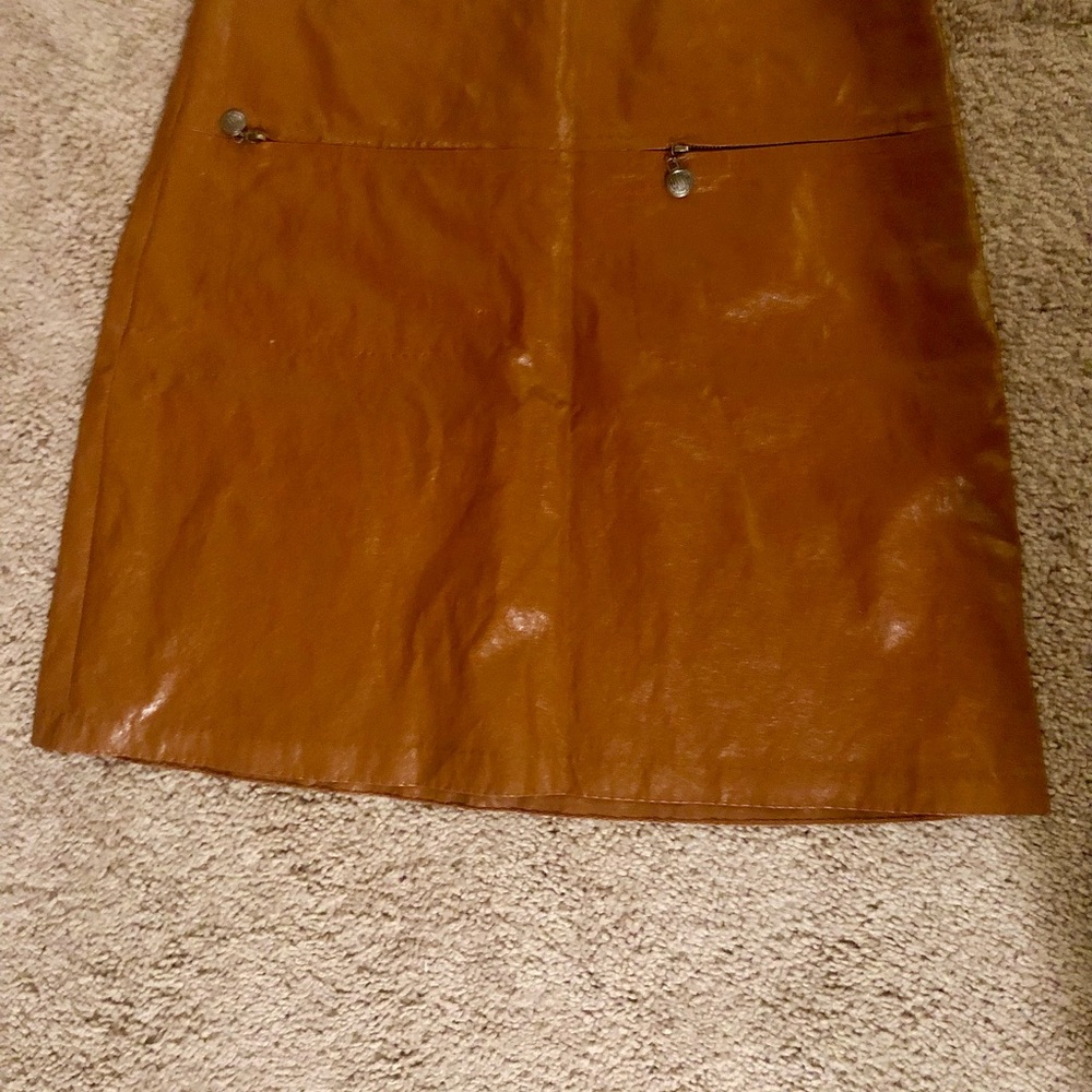 vegan leather mini skirt